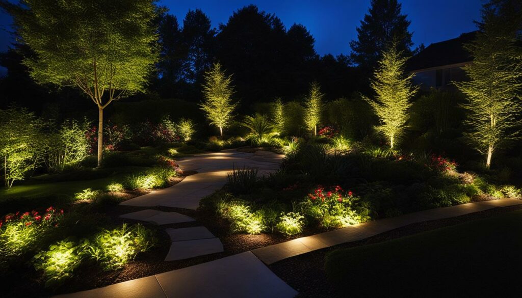 LED-tuinlampen in tuinontwerp